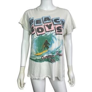 Madeworn Women's XS White The Beach Boys Vtg 80s Distressed T-Shirt EUC